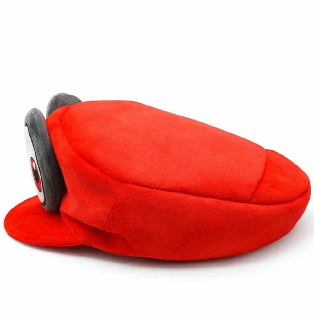 Funny Cartoon Eyes Red Plush Hat – Soft Cosplay Cap, Cute & Viral Streetwear Hat